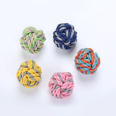 Cắn chó bông chống cắn Dây đồ chơi bóng bện Bông nhai Knot Ball để làm sạch răng cho chó