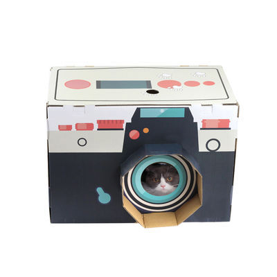 Nhà mèo Scratcher Máy ảnh Retro Hình dạng Cat Lounge với Tấm lót bằng giấy bìa cứng Tấm bìa cứng Máy cào