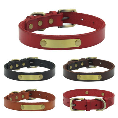 Cố định bằng đinh tán Lớp trên cùng Cổ áo bằng da bò Con chó xích được khắc trên tấm sắt đồng