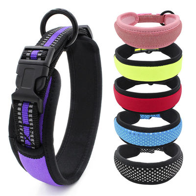 Neoprene con chó Lót cổ áo Dây xích cài đặt phản quang Webbing nhả nhanh Cổ áo khóa với dây kéo Bộ dây xích cho chó