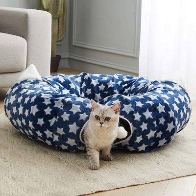 Đường hầm vui nhộn dành cho mèo có giường với thảm trung tâm Chó có thể thu gọn với bóng vui nhộn cho thú cưng Mèo con Cún con