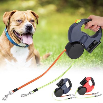 Dây đai đàn hồi hạng nặng cho chó có thể thu vào phản xạ với đèn pin LED Túi đựng đèn pin