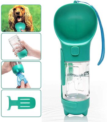 Đi bộ 2 trong 1 Bình nước cho chó với túi đựng phân và muỗng đựng thức ăn cho thú cưng không chứa BPA