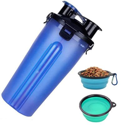 OEM ODM Thực phẩm di động 2 trong 1 Chai nước cho chó với bát chó có thể thu gọn