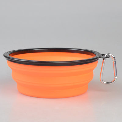 Hộp đựng thức ăn cho thú cưng có thể gập lại 16oz Đĩa thức ăn cho thú cưng với Carabiner để đi du lịch Đi dạo Bát cho chó cưng