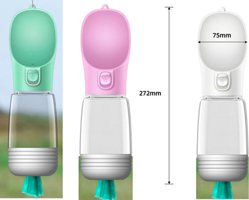 Ngoài trời Di động Chó cưng Bình nước Du lịch 350ml OEM Với Túi B Poop Máy phân phối