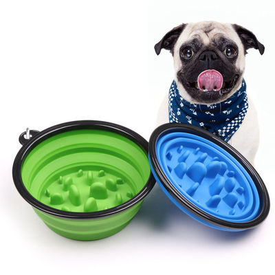 Thức ăn chậm cho chó lớn Bát có thể gập lại 4 cốc 35oz BPA Bát nước cho chó gấp gọn miễn phí