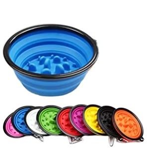 Silicone có thể thu gọn lại Ăn chậm cho chó Bát nước di động Có thể gập lại để cho ăn Tưới nước