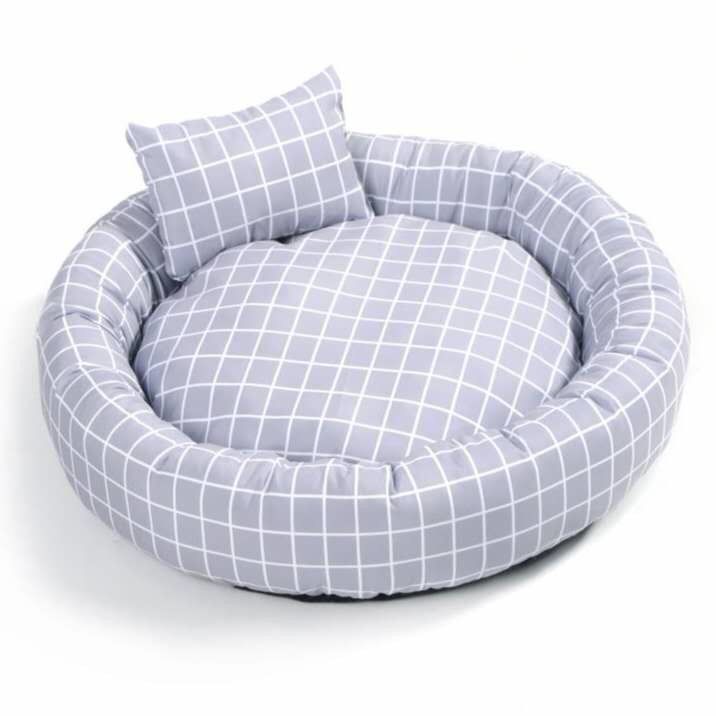 Bán buôn Giường tròn mềm mại ấm áp cho thú cưng với gối Donut Cuddler Cats Dogs Bed Giường thú cưng sang trọng với đáy chống trượt