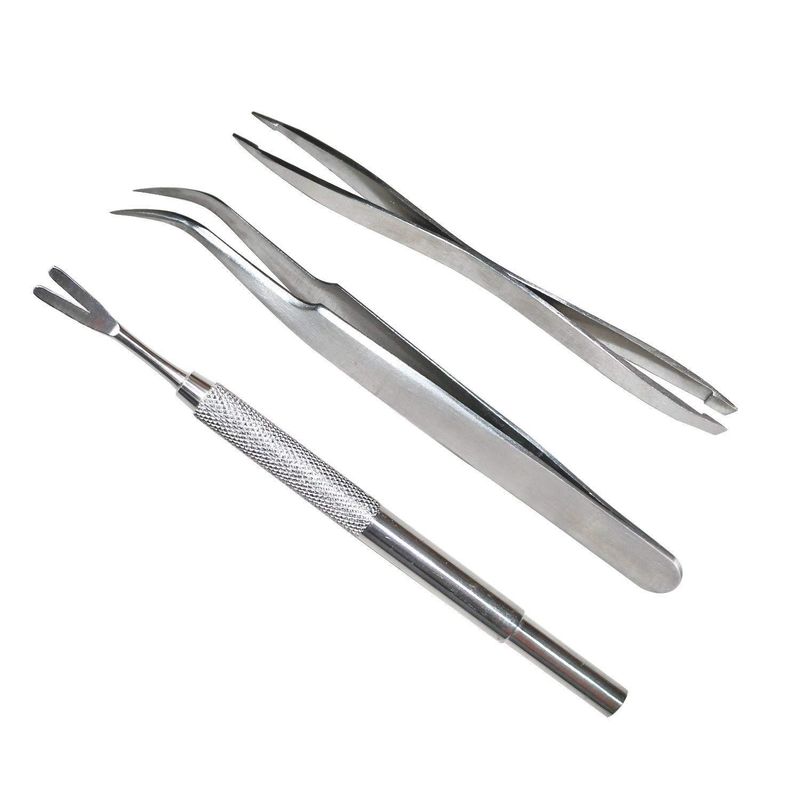 Thép không gỉ bền Ba mảnh chải lông thú cưng Lược chải lông chấy rận Lược kim loại cho chó