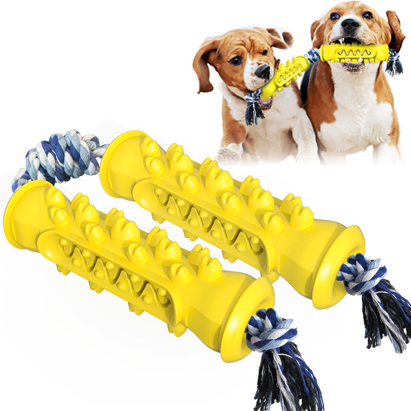 SEDEX Double Serrate Đồ chơi nhai an toàn cho chó con Thanh bàn chải đánh răng chó có dây