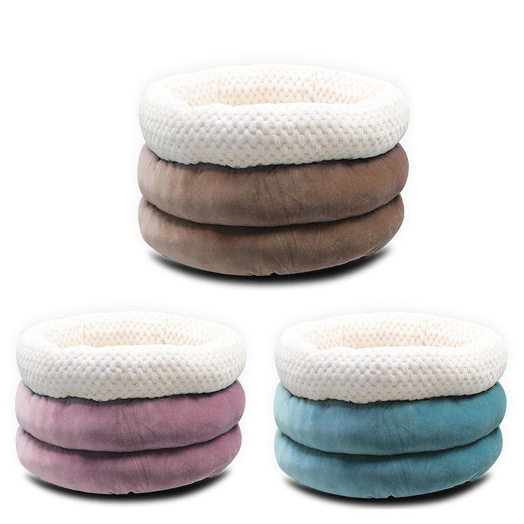 2021 Bán buôn Cuddle Cup Hình dạng giường cho mèo và chó Giường có tường cao cho giấc ngủ sâu Nhà vật nuôi có thể giặt được