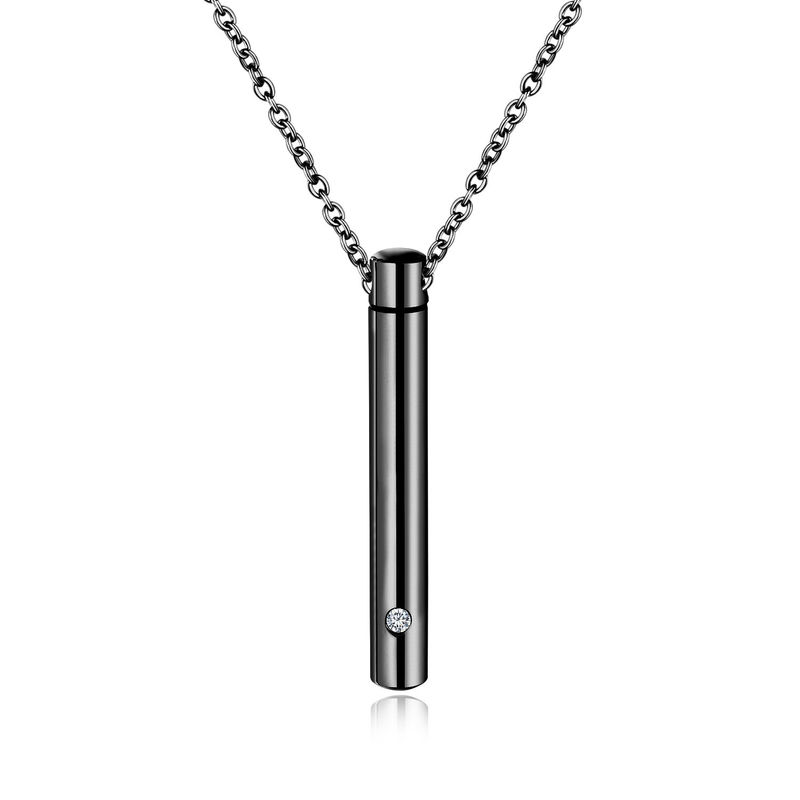 Pet Ashes Pill Keepsake Mặt dây chuyền Vật nuôi Dụng cụ chải lông bằng thép không gỉ Hỏa táng Urn Vòng cổ 50cm