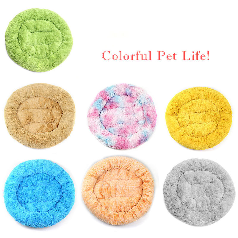 Donut Cat Bed Faux Fur Dog Bed for Medium Small Dogs Tự sưởi ấm Cuddle Pet Bed Luxury Mat