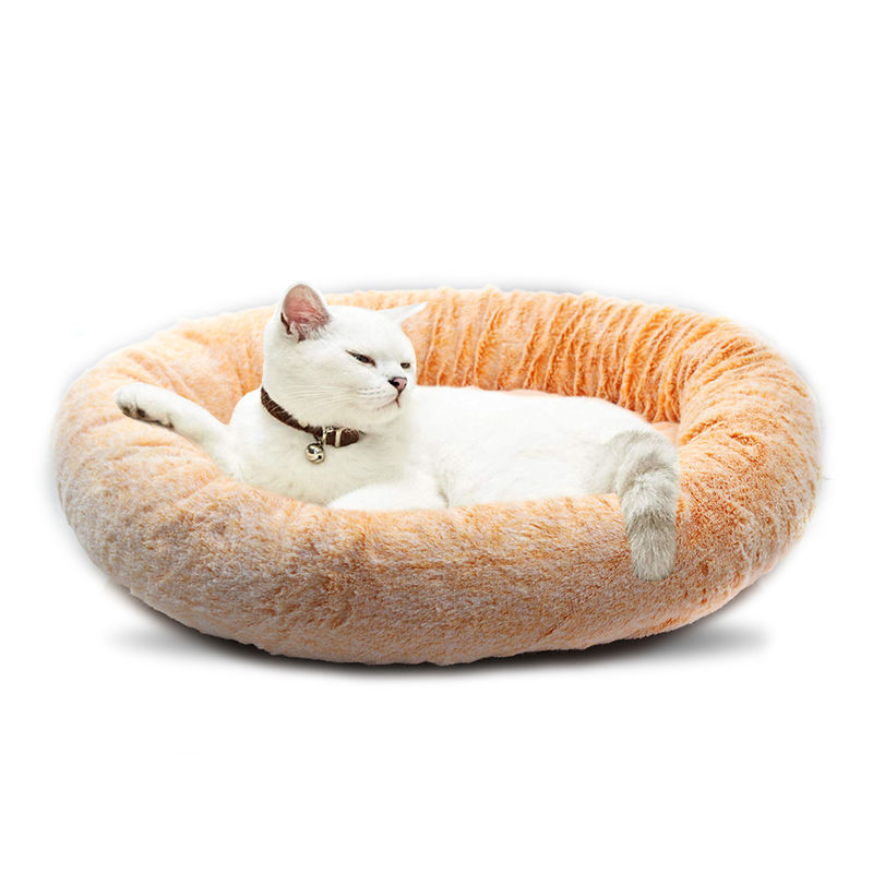 Donut Cat Bed Faux Fur Dog Bed for Medium Small Dogs Tự sưởi ấm Cuddle Pet Bed Luxury Mat