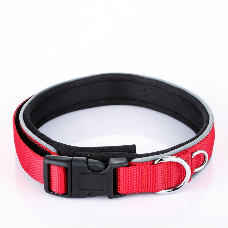 Dây xích cho chó có thể điều chỉnh Dây xích cho chó bằng vải nylon Chì vật nuôi có dải phản quang Cozy Collar para perro
