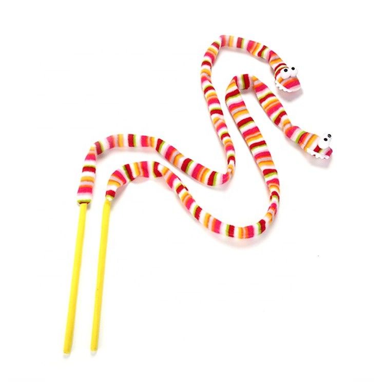 Vocal Pink Snake Cat Đồ chơi thú cưng Cat Feather Teaser Wand 113cm
