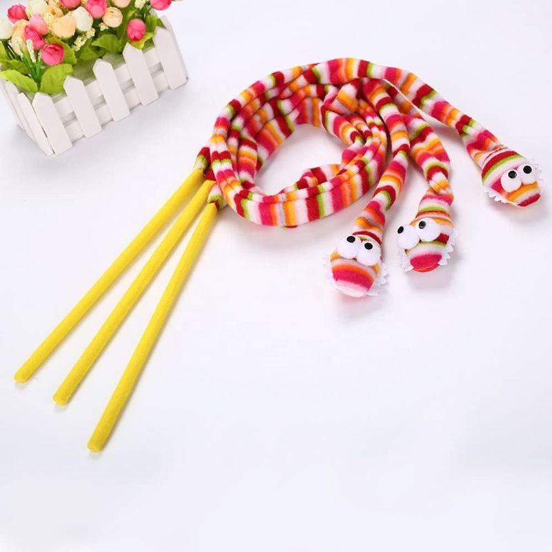 Vocal Pink Snake Cat Đồ chơi thú cưng Cat Feather Teaser Wand 113cm