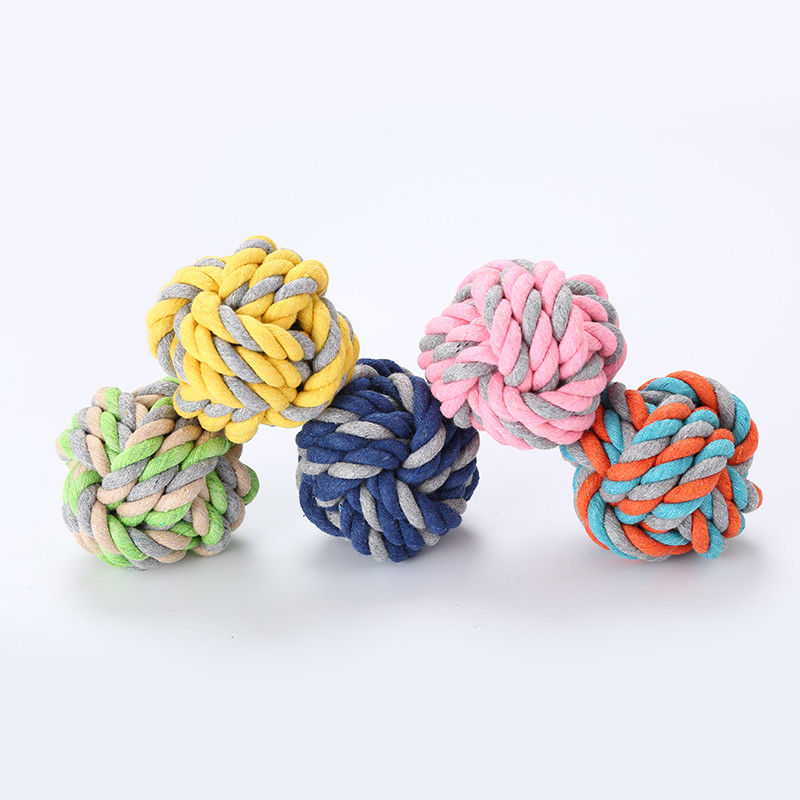 Cắn chó bông chống cắn Dây đồ chơi bóng bện Bông nhai Knot Ball để làm sạch răng cho chó