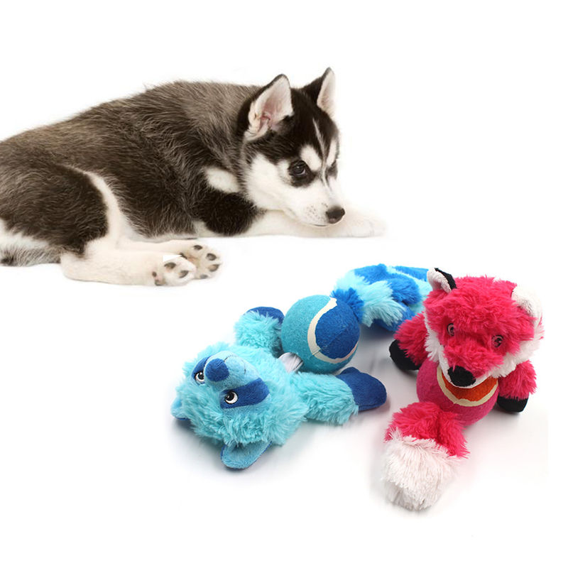 Đồ chơi cho chó sang trọng Squeaky Fox Raccoon chịu được vết cắn Đồ chơi chó tương tác bền bỉ