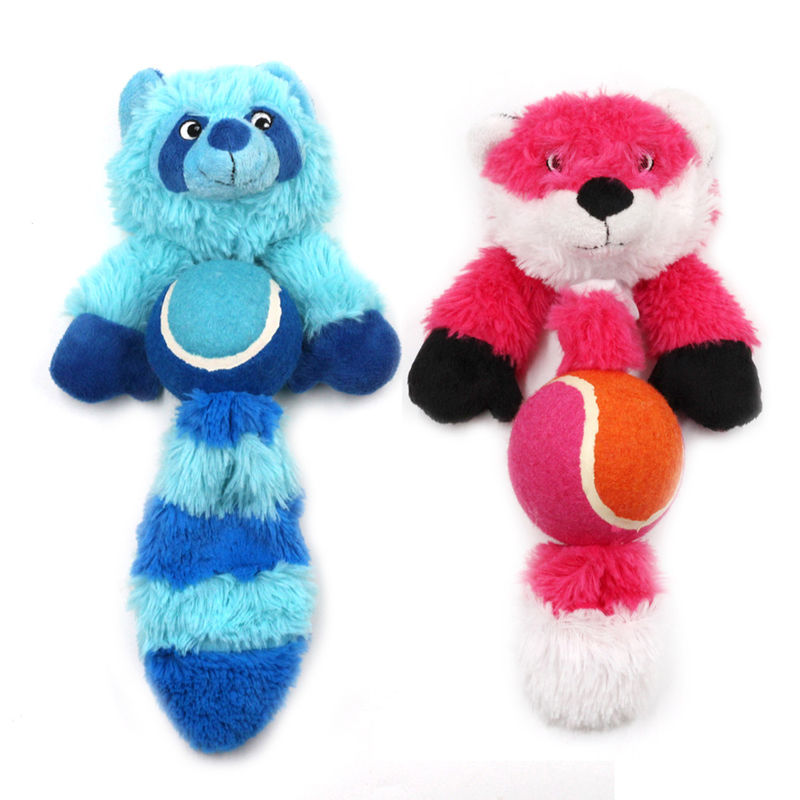 Đồ chơi cho chó sang trọng Squeaky Fox Raccoon chịu được vết cắn Đồ chơi chó tương tác bền bỉ