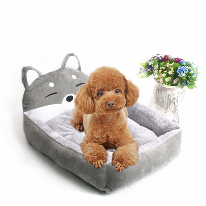 Cắt hiện đại Giường cho thú cưng thoải mái Sofa Phim hoạt hình màu xám vàng Giường ngủ cho thú cưng 1600g