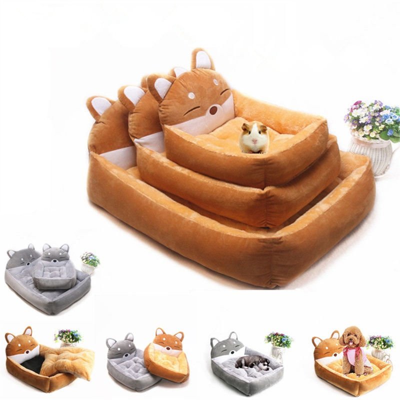 Cắt hiện đại Giường cho thú cưng thoải mái Sofa Phim hoạt hình màu xám vàng Giường ngủ cho thú cưng 1600g