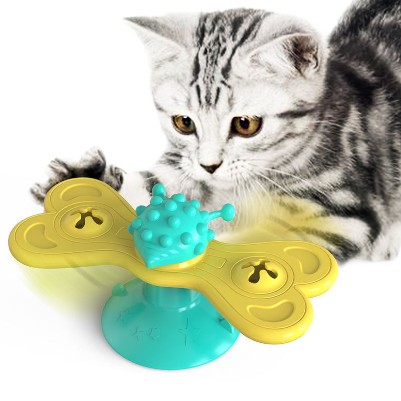TPR Pet Interactive Kitten Toys Đồ chơi mèo quay gió Cối xay gió