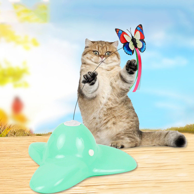 285g Đồ chơi thú cưng cho mèo Flutter Bug Electric Rotating Butterfly Cat Toy