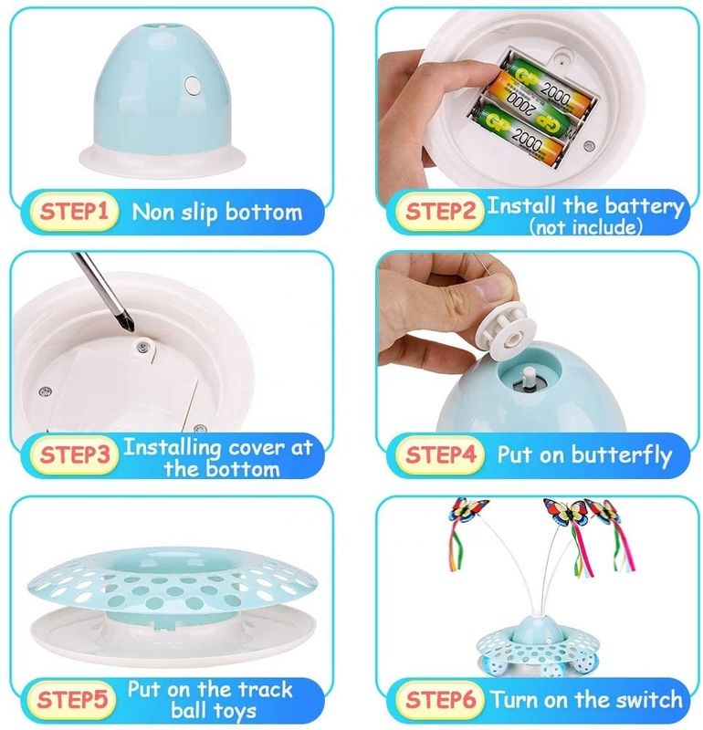 Đồ chơi con mèo tương tác tự động xem video &amp; đồ chơi con mèo tập thể dục với con bướm quay