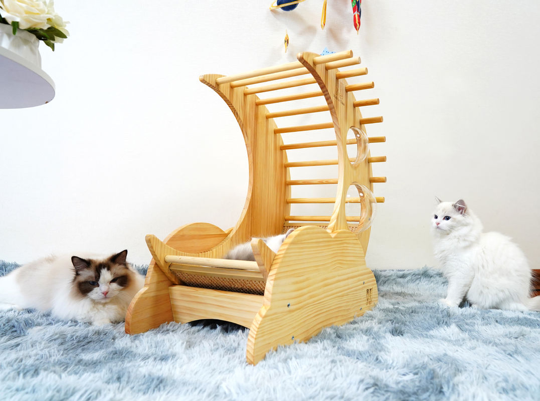 Hallupets Cat Scratcher House Pet Condo Cat Bed gỗ Nhà trên cây