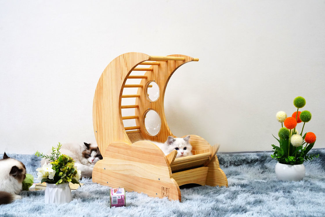 Hallupets Cat Scratcher House Pet Condo Cat Bed gỗ Nhà trên cây