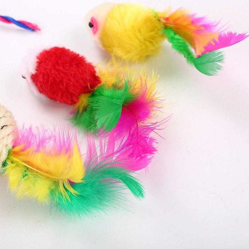 20 cái Đồ chơi cho mèo Đồ chơi con mèo các loại Đường hầm Lông vũ Teaser Đũa phép Cá Fluffy Chuột Chuột Quả bóng và Chuông Đồ chơi cho mèo