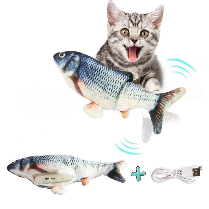Đĩa mềm điện Cá mèo Đồ chơi mô phỏng Wiggle Cá Catnip Đồ chơi Sang trọng Tương tác Di chuyển Nhảy múa Đồ chơi Cá cho Mèo