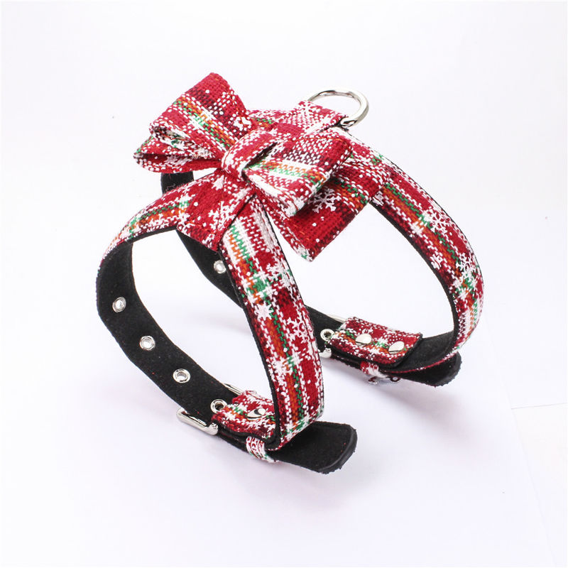 Giảm giá phổ biến Giáng sinh Nơ dây đai Dây buộc chó Leash Bộ cổ áo
