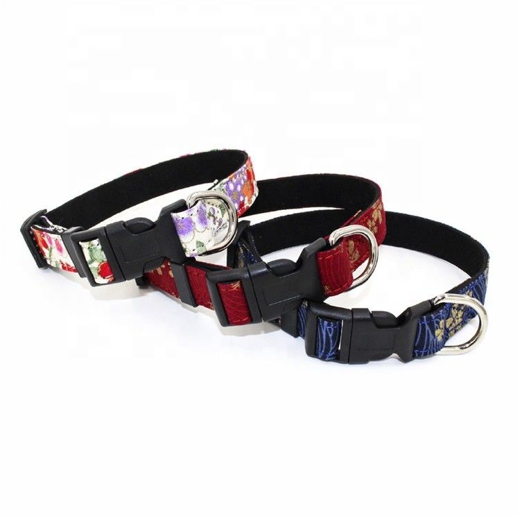 In Sakura Suede Substrate Puppy Dog Collar Collar Leash Harness Set with D Rings Phong cách Nhật Bản