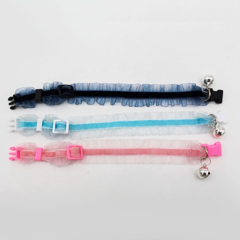 Vòng cổ cho chó mèo có thể điều chỉnh ren nylon sang trọng thoải mái với chuông
