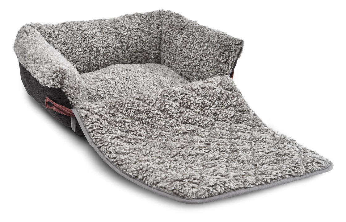 Nắp gập Giường cho thú cưng thoải mái Đệm sofa màu xám có thể tháo rời với tấm lót có thể tháo rời