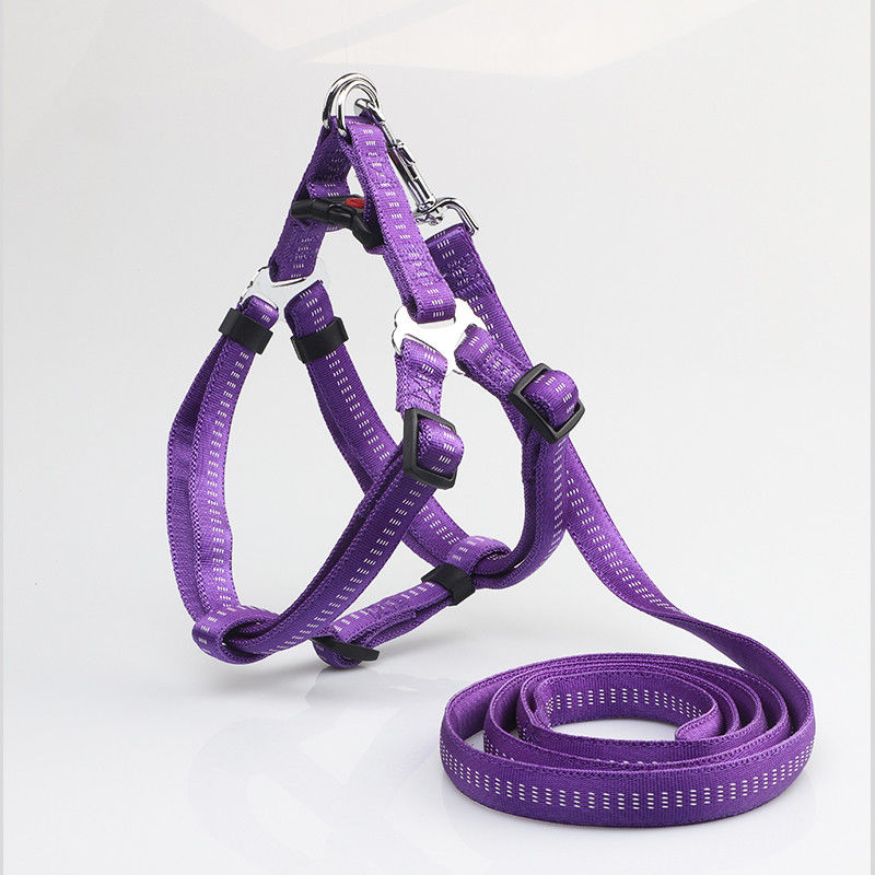Không có chất hấp thụ kéo Không trượt Nylon Con chó phản quang có thể điều chỉnh Dây buộc dây xích Bộ