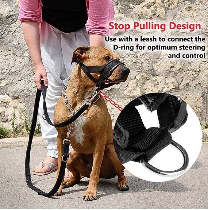 Nylon cho chó Mõm cổ áo Cổ áo Dây xích Bộ dây đai buộc mềm Đệm miệng cho chó Che miệng chống Cắn