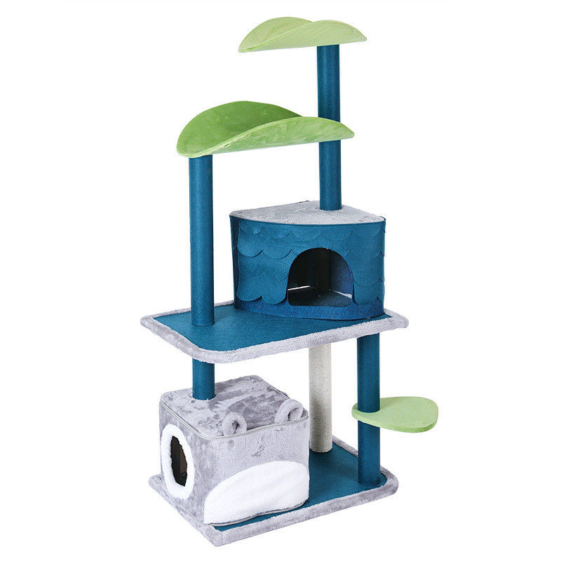 Khung leo núi Safety Deluxe cho mèo Cây nhiều tầng có trụ cào hang M kích thước 61 * 41 * 132cm