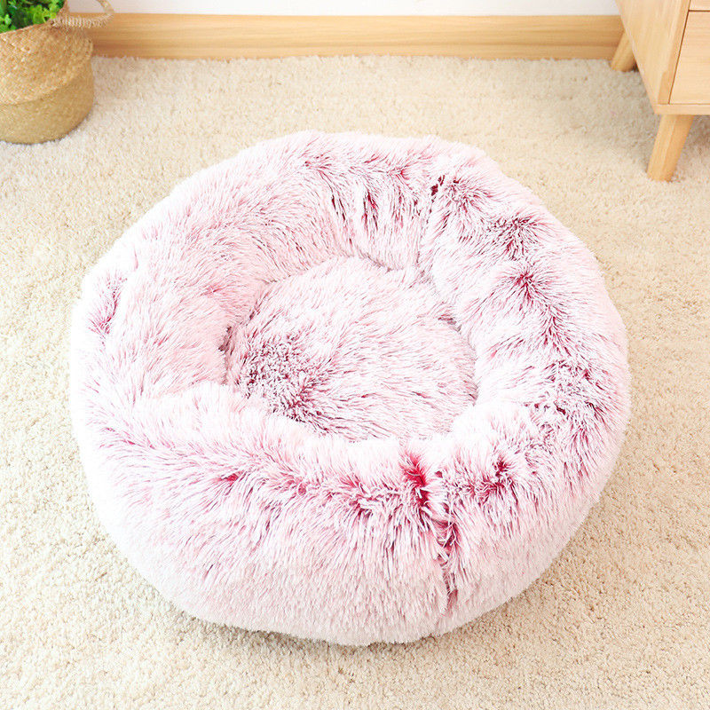 Chất lượng cao Ấm áp sang trọng Giường cho thú cưng Sang trọng Cực mềm mịn Donut Cuddler Cuddler Cats Dogs Nest Faux Fur Dog Dog Bed Calming
