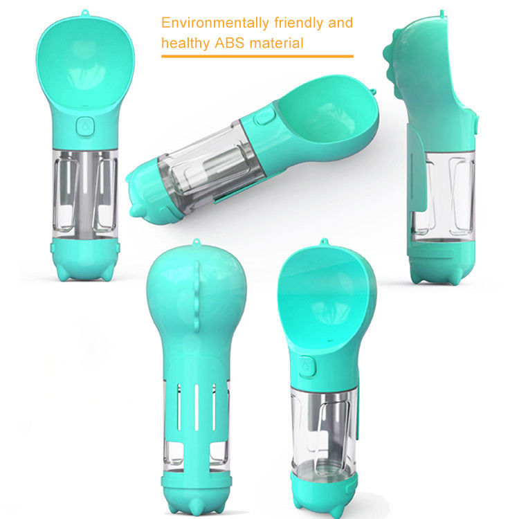 Đi bộ 2 trong 1 Bình nước cho chó với túi đựng phân và muỗng đựng thức ăn cho thú cưng không chứa BPA