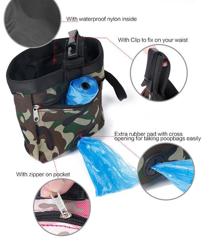 Túi thắt lưng không thấm nước Camo Pet Phụ kiện ngoài trời Túi đồ ăn vặt cho chó