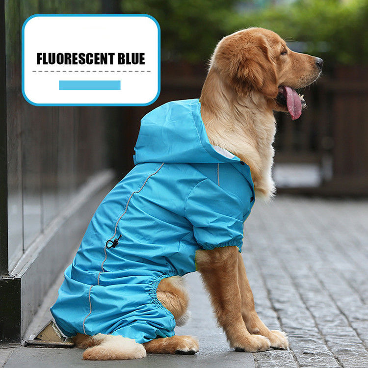 Mùa đông ấm áp thoáng khí phản quang màu vàng áo mưa cho chó S-XXL Bộ đồ đi mưa cho chó