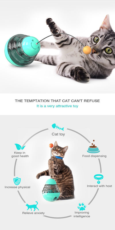 2 trong 1 Tương tác Mèo chậm Feeder Ball có thể tháo rời Tumbler có hình dạng Pet Treat Ball