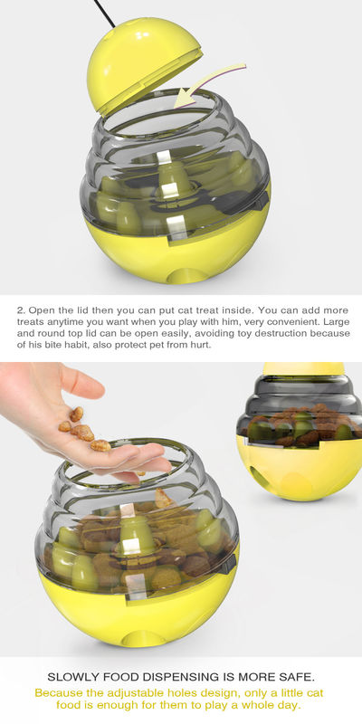 2 trong 1 Tương tác Mèo chậm Feeder Ball có thể tháo rời Tumbler có hình dạng Pet Treat Ball