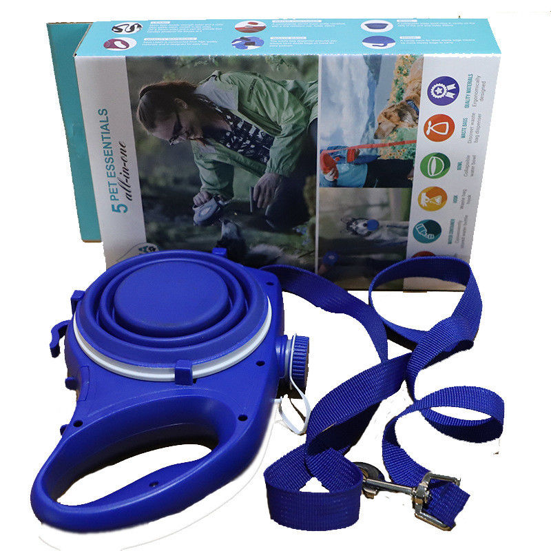 5 TRONG 1 Nylon di động cho thú cưng xích chó Bình nước du lịch BSCI Bát thú cưng có thể gập lại