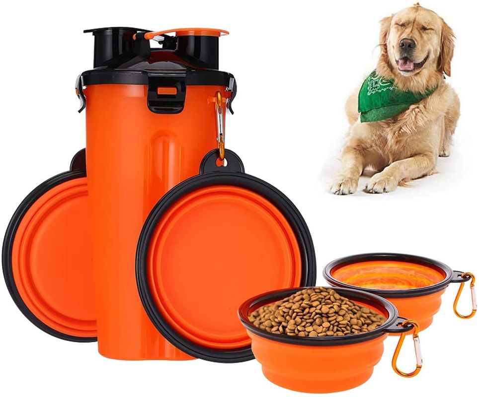 2 Bình nước cho chó du lịch có thể gập lại được cho Bình đựng nước di động ngoài trời cho thú cưng 12oz