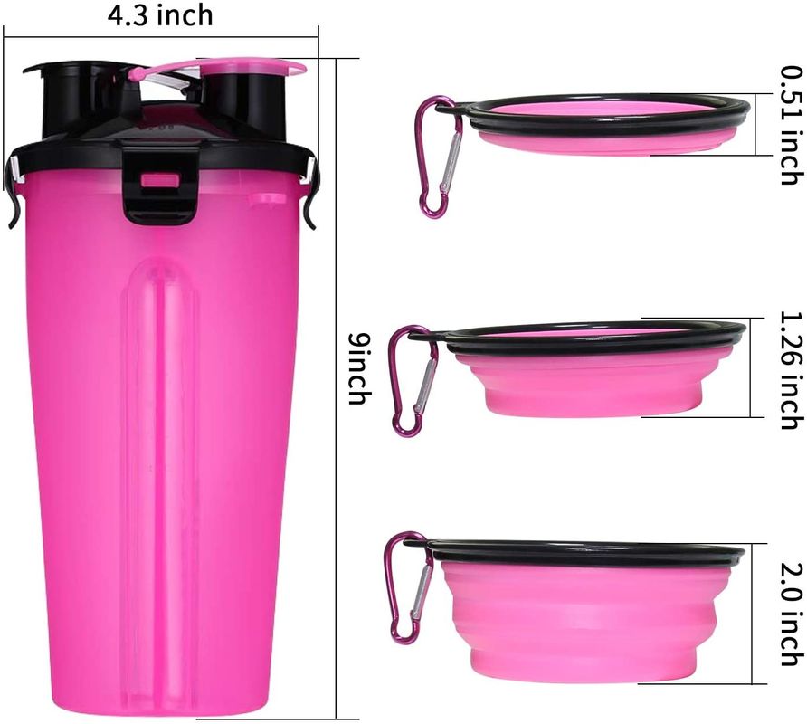 Máy rút chai nước di động ngoài trời 350ml cho thú cưng với 2 bát silicone có thể thu gọn